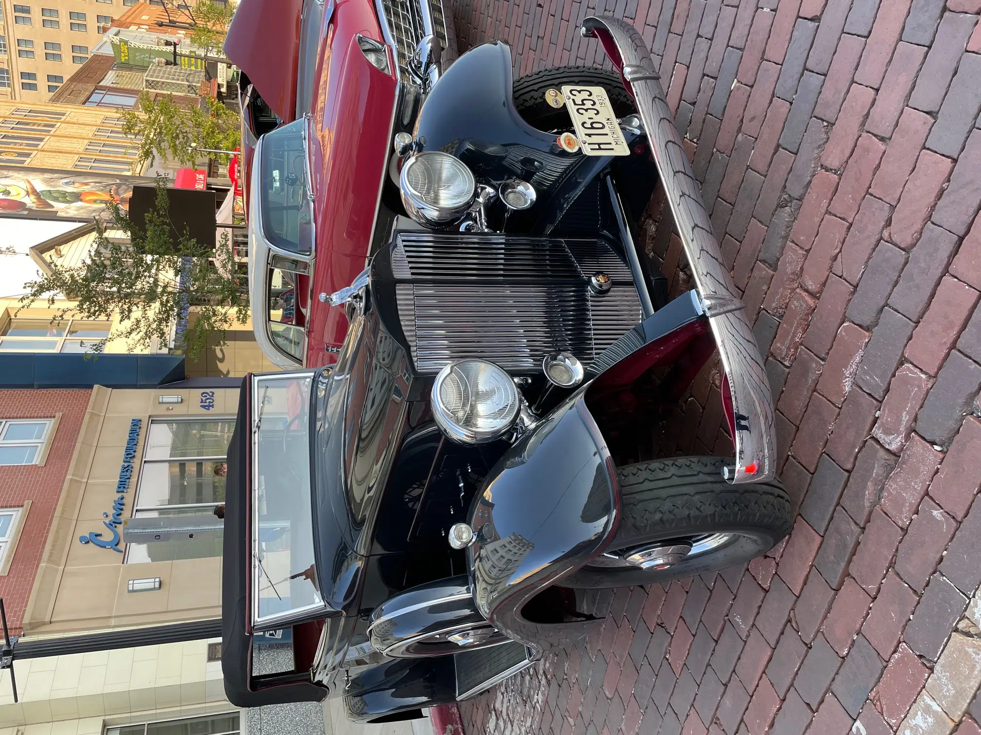 1933 Packard Eight Convertible Victoria in Black, Front 3/4 View